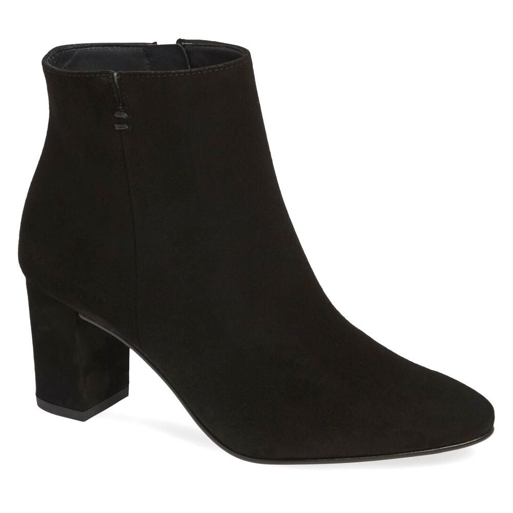 Paul Green Valerie Ankle Booties Women UK5 US7.5 Black Suede Leather Zip Closure